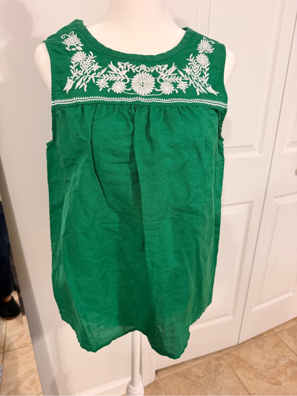 J. Crew Emerald Green Linen-Blend Top